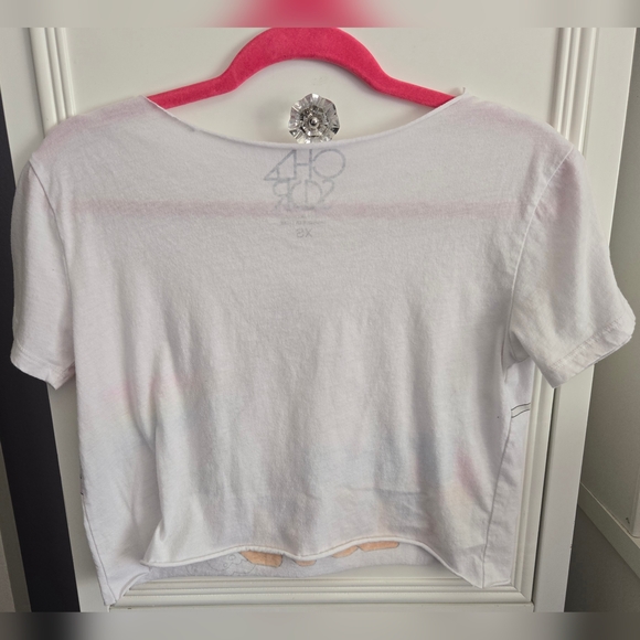 Chaser Cropped Pink Floyd Tee Shirt - White Size XS - Picture 2 of 3